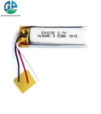 Αναφορτώσιμες 501235 160mAh 3.7V Lipo μπαταρίες Pack KC IEC62133 μπαταρίες πολυμερούς λιθίου για παιχνίδια