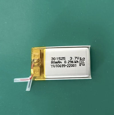 Αγορά 301525 3.7V 80mAh Lithium Polymer Battery Rechargeable LiPo Battery Pack for TWS Earbuds (Πακέτο μπαταριών λιθίου και πολυμερούς) διαδικτυακή κατασκευή