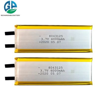 Αγορά 6000mah 8043125 3.7v 1s επαναφορτιζόμενη μπαταρία Lipo μπλε με πλέγμα online manufacture