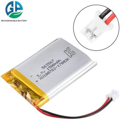 Αγορά 3.7v Λιπολυμερή μπαταρία 563567 3.7V 1500mAh Λιπο μπαταρία επαναφορτιζόμενη online manufacture
