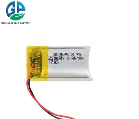 Αγορά 801525 230mah Λιθιοπολυμερές μπαταρία πακέτο 500 φορές διάρκεια κύκλου ζωής online manufacture