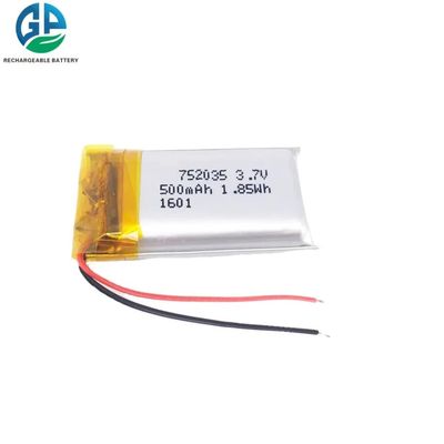 Αγορά 752035 500mah 3.7v Li Poly επαναφορτιζόμενη μπαταρία για ηχητικό παίχτη online manufacture