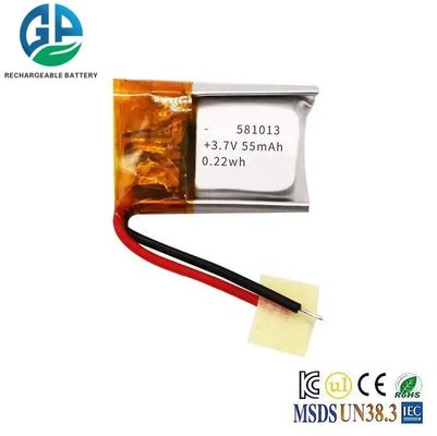 Αγορά Εγκεκριμένη μπαταρία Lipo 581013 3.7V 50mAh επαναφορτιζόμενη μπαταρία Li-polymer online manufacture