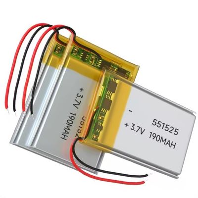 Αγορά 551525 3.7V 190mAh Λιθιοποιημένη μπαταρία πολυμερούς KC UN38.3 Πιστοποιημένη επαναφορτιζόμενη μπαταρία Lipo online manufacture
