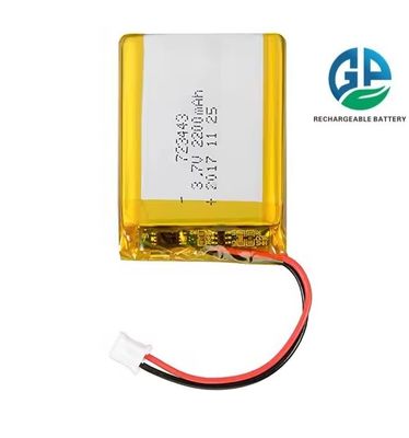 Αγορά KC CB IEC62133 Εγκρίθηκε 3.7v 2200mah 723443 μπαταρία πολυμερούς ιόντων λιθίου προσαρμοσμένη επαναφορτιζόμενη μπαταρία Lipo online manufacture
