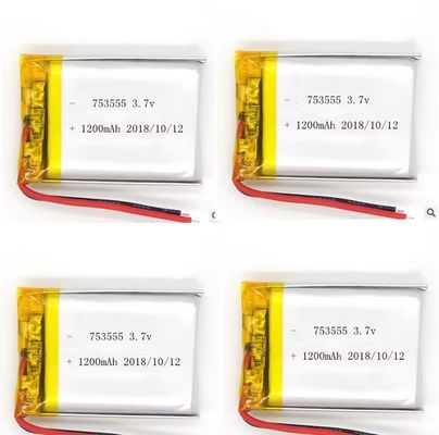 Αγορά Εγκρίθηκε από την KC 1200mAh 3.7v μπαταρία Lipo επαναφορτιζόμενη 3.7v 1200mah 753555 μπαταρία πολυμερούς λιθίου online manufacture