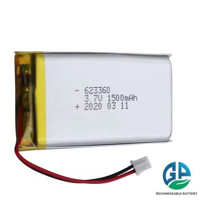 Αγορά Υψηλής ποιότητας 623360 3.7v 1500mah μπαταρία πολυμερούς λιθίου υψηλής ταχύτητας εκφόρτισης μπαταρία 30C Max60C επαναφορτιζόμενη online manufacture