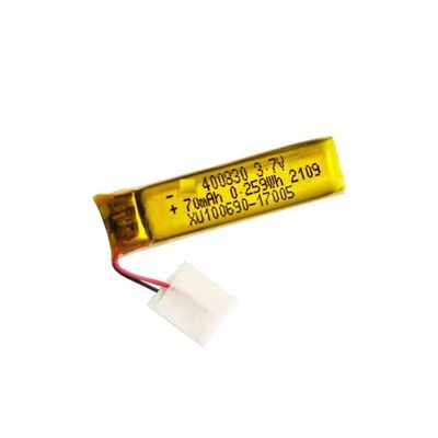 Αγορά 3.7V 70mah 400830 Πολυμερή επαναφορτιζόμενη μπαταρία Λιθουανία μπαταρία online manufacture