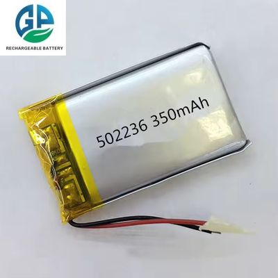 Αγορά Εγκεκριμένο CE 3.7V 350mAh 502236 Lithium Polymer Battery Pack Li Poly Επαναφορτιζόμενη Μπαταρία online manufacture