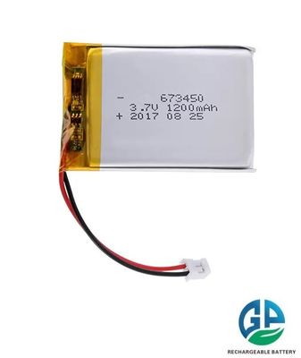 Αγορά 3.7v Υψηλής χωρητικότητας επαναφορτιζόμενη 1200mah 673450 Πολυμερή μπαταρία ιόντων λιθίου για καταναλωτικές ηλεκτρονικές συσκευές online manufacture