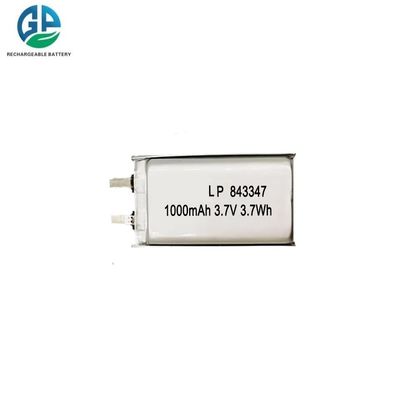 Αγορά Αναφορτιζόμενη KC CE 3.7v 1000mah Λίπο μπαταρίες Λιθιοποιημένη μπαταρία πολυμερούς 843347 3.7v 1000mAh Λιθιοποιημένη μπαταρία Λιθιοποιημένη μπαταρία online manufacture