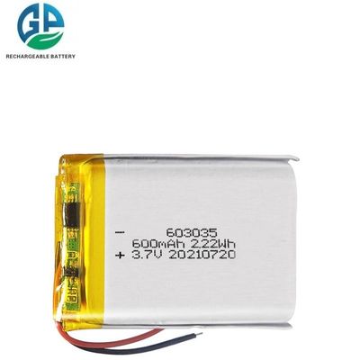 Αγορά 3.7V 600mAh KC IEC62133 Approved Lithium Polymer Battery Lipo603035 Rechargeable Battery Pack online manufacture