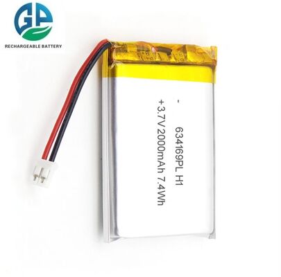 Αγορά Υψηλής χωρητικότητας 2000mAh 3.7V μπαταρία πολυμερούς λιθίου με 500 φορές διάρκεια κύκλου ζωής επαναφορτιζόμενη μπαταρία Lipo 634169 online manufacture