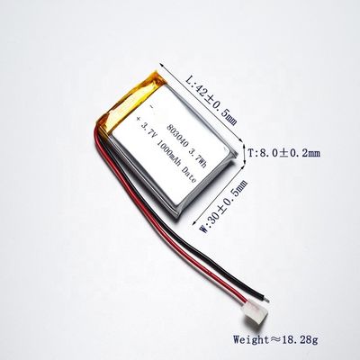 Αγορά Πιστοποιημένο UN38.3 1000mAh 3.7V μπαταρία πολυμερούς λιθίου επαναφορτιζόμενη μπαταρία Lipo online manufacture