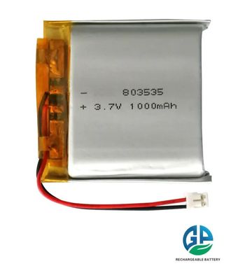 KC 3.7v RoHS πολυμερής μπαταρία 1000mah 803535 κύτταρο 10c λίθιου Lipo