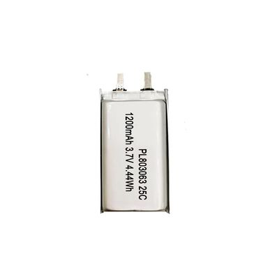 3.7 πολυ επανακαταλογηστέο πακέτο IEC62133 UL 803063 3.7v 1200mAh 25C μπαταριών λι Β