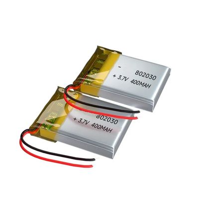 400mAh 3.7V μπαταρία πολυμερούς Li με προστασία από υπερφόρτιση και ρεύμα απόλυσης 2C