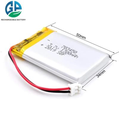 703450 3.7V 1300mAh επαναφορτιζόμενη μπαταρία πολυμερούς Li με PCM και προστασία από υπερφόρτιση