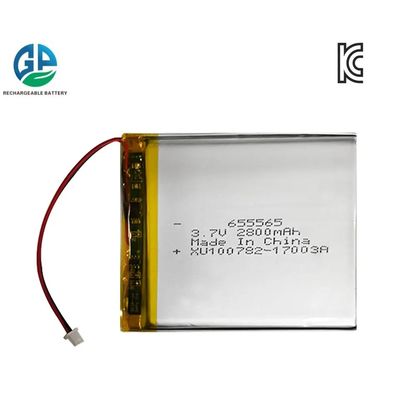 OEM 655565 3.7V 2800mAh Εγκεκριμένη από KC IEC62133 Επαναφορτιζόμενη Μπαταρία Πολυμερών Λιθίου Lipo