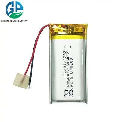 KC IEC62133 Εγκρίθηκε 3.7V 650mAh επαναφορτιζόμενη μπαταρία Li-πολυμερή για συσκευές ομορφιάς