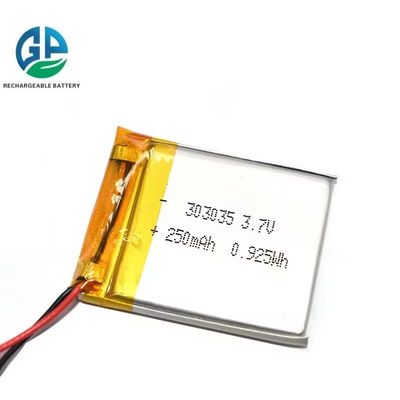 Πακέτο μπαταρίας λιθίου πολυμερούς 3.7V 250mAh 303035 UL1642 IEC62133 KC CB Εγκεκριμένο επαναφορτιζόμενη μπαταρία LiPo