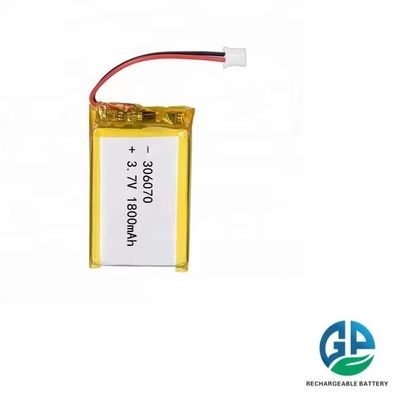 KC IEC62133 Εγκρίνει επαναφορτιζόμενη μπαταρία λιθίου πολυμερούς 3.7v 306070 1800mah