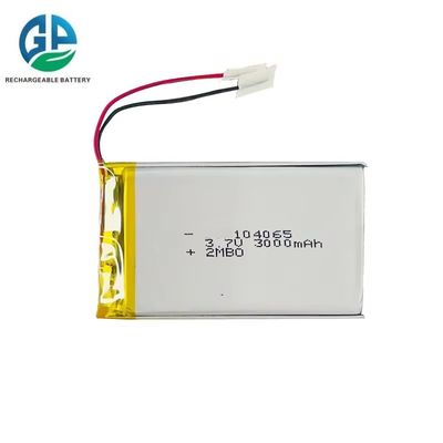 Η μπαταρία με υψηλό ρυθμό εκφόρτισης 3.7V 3000mah 30C Max60C επαναφορτιζόμενη μπαταρία Lipo 104065 3000mah για Drone
