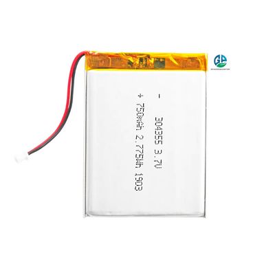 Η μπαταρία υψηλής ταχύτητας εκφόρτισης 30C Max60C επαναφορτιζόμενη 3.7V 750Mah 304355 μπαταρία ιόντων λιθίου