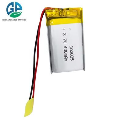 IEC62133 3.7 Volt 602035 Υψηλής θερμοκρασίας επαναφορτιζόμενη υπεραπλούστερη μπαταρία Lipo 3.7v 400mah