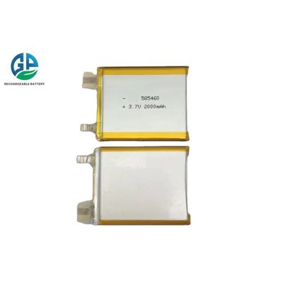 Η μπαταρία υψηλής ταχύτητας εκφόρτισης 30C Max60C επαναφορτιζόμενη 585460 2000mAh 3.7V μπαταρία Li-πολυμερή για συσκευές εντοπισμού