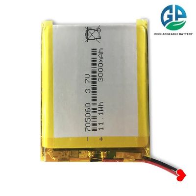 Η μπαταρία με υψηλό ρυθμό εκφόρτισης 3.7V 3000mah 30C Max60C επαναφορτιζόμενη μπαταρία Lipo 705060 Pilas επαναφορτιζόμενα κύτταρα