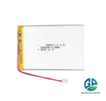 Συσκευή μπαταρίας πολυμερούς λιθίου 8.8wh 3.7V 2400mAh 505573 Χαμηλή θερμοκρασία για ψηφιακές συσκευές