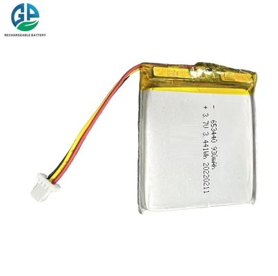 Η μπαταρία υψηλής ταχύτητας εκφόρτισης 653440 3.7V 930Mah Λιθιοϊοντική επαναφορτιζόμενη μπαταρία Lipo Lithium Polymer Battery Pack RoHS