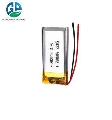 Μπαταρία πολυμερών λιθίου 700mAh 10C Υψηλής Ταχύτητας Εκφόρτισης 802045 3.7V Επαναφορτιζόμενη Μπαταρία LiPo