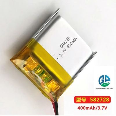 3.7V 582728 400mAh επαναφορτιζόμενη μπαταρία πολυμερούς ιόντων λιθίου με UN38.3 3.7v μπαταρία πολυμερούς λιθίου Power Bank