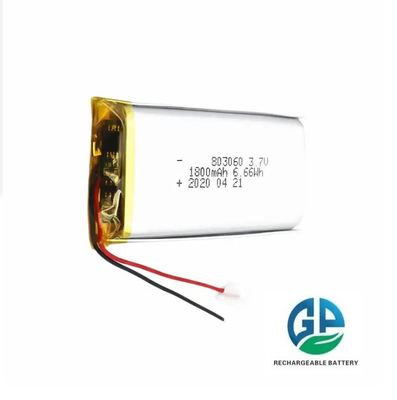 Η μπαταρία με υψηλό ρυθμό εκφόρτισης 3.7V 1800mah 30C Max60C Rechargea 6.6wh Υψηλής ποιότητας μπαταρία πολυμερούς ιόντων λιθίου 803060 3.7v 1800mah