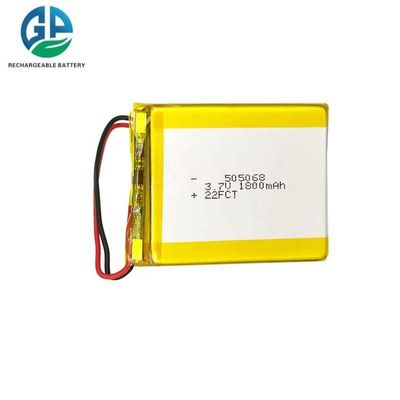 Μεγάλη χωρητικότητα 3.7V 1800mAh Λιθιοποιημένη μπαταρία πολυμερούς επαναφορτιζόμενη μπαταρία Lipo 505068