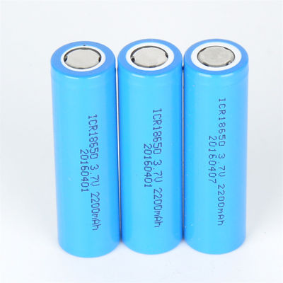 Ιονική επαναφορτιζόμενη μπαταρία 3,7 Β 2200mah IEC62133 λίθιου 18650 λι